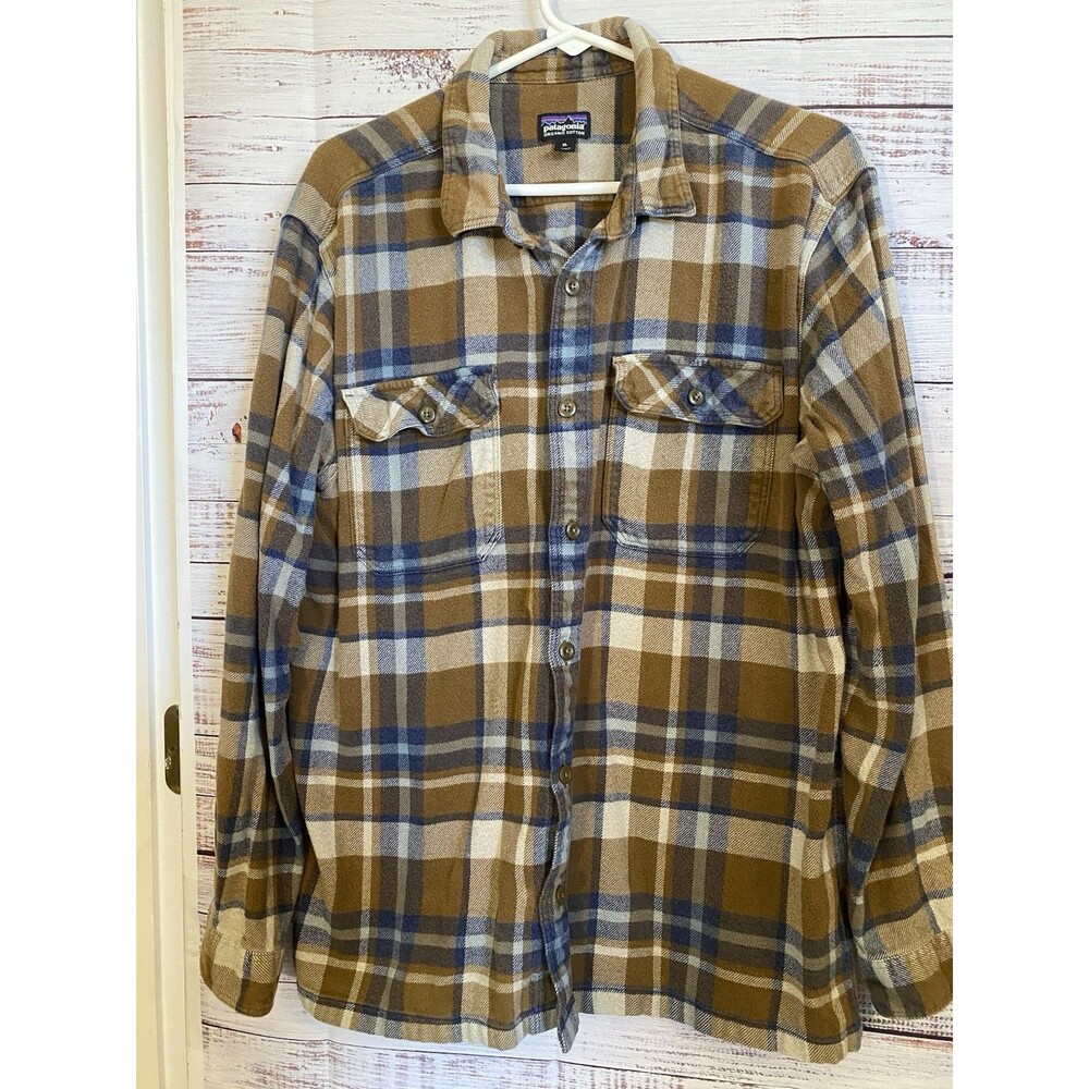 Patagonia Shirt Men's XLarge Multi Plaid Long-Sleeved Fjord Flannel Organic